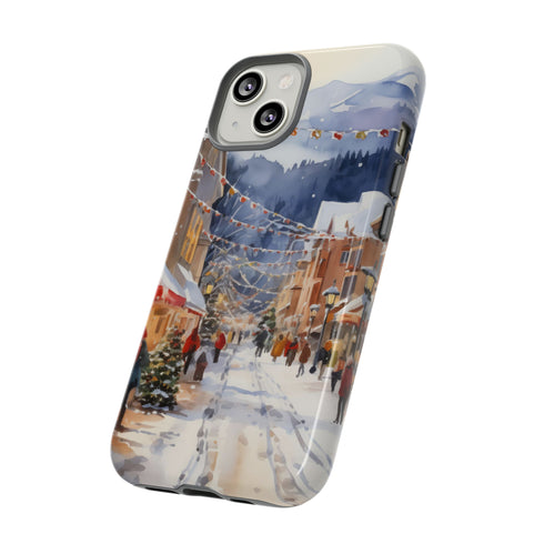 Bustling Victorian Christmas Market - Impact Resistant Phone Case